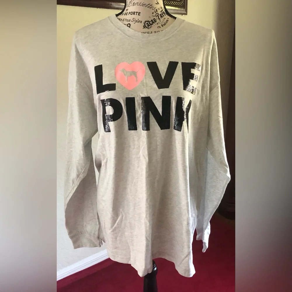 Victoria’s Secret PINK Long Sleeve Shirt- Size Large nwt - Picture 1 of 3